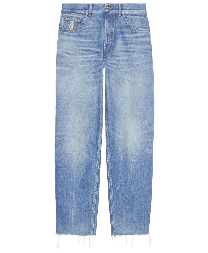 GUCCI - Jeans in denim délavé