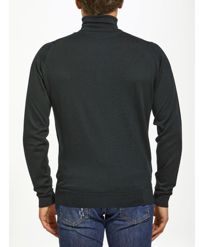 JOHN SMEDLEY - Black merino wool turtleneck