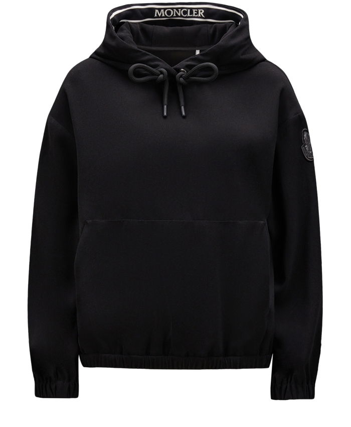 MONCLER - Black satin hoodie