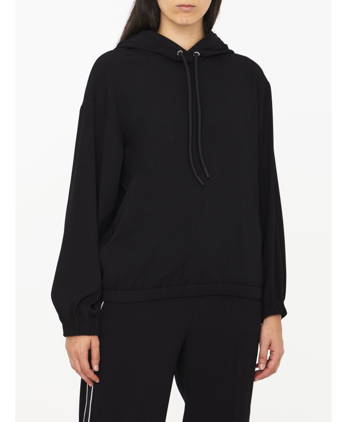 MONCLER - Black satin hoodie