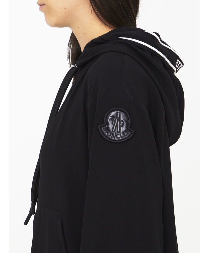 MONCLER - Black satin hoodie