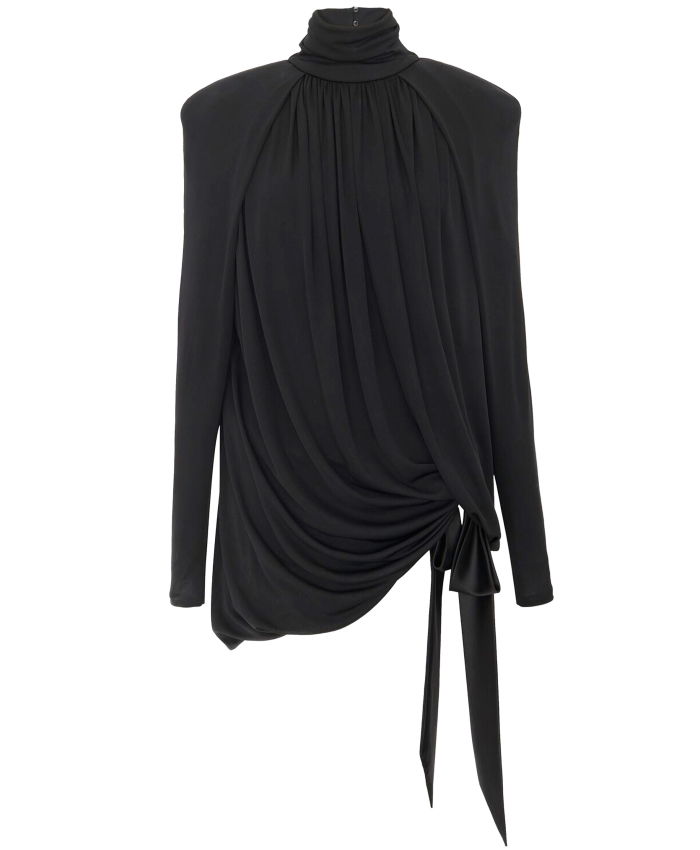 SAINT LAURENT - Draped jersey dress