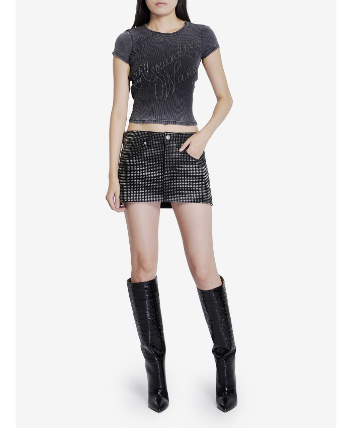 ALEXANDER WANG - Crystal hotfix miniskirt