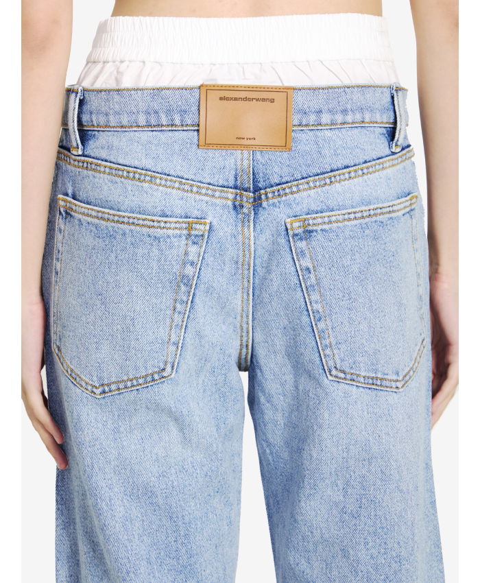 ALEXANDER WANG - Jeans with pre-styled boxer