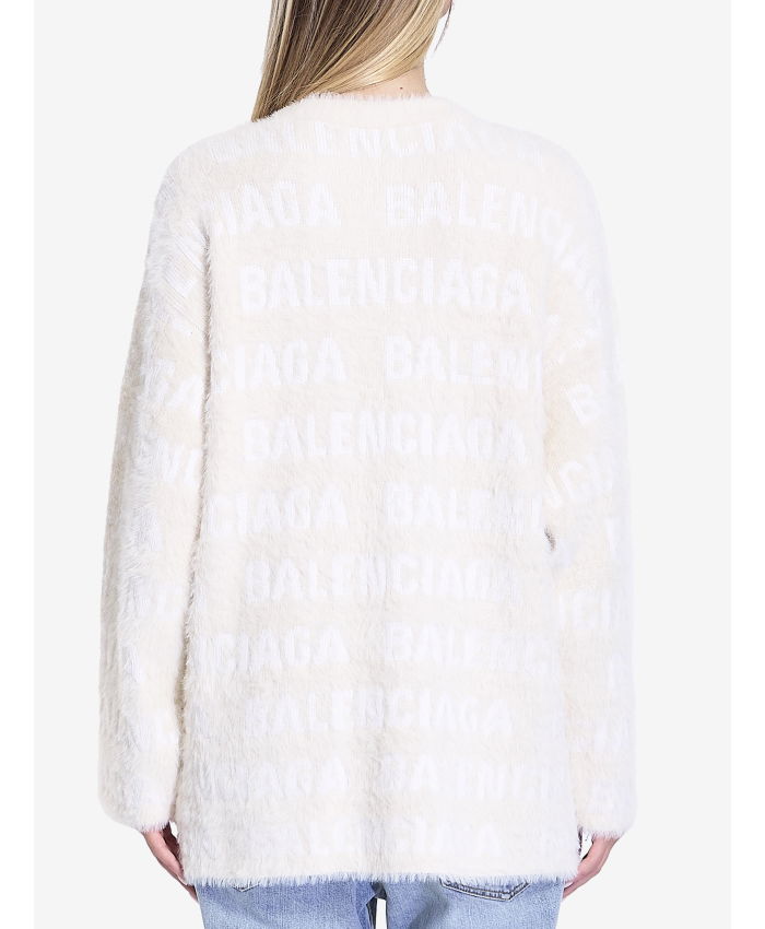 BALENCIAGA Allover Furry cardigan Leam Roma Luxury Shopping Online