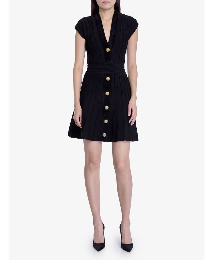 BALMAIN - Short velvet dress