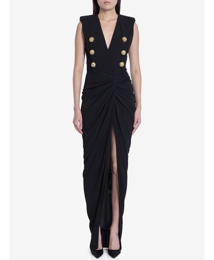 BALMAIN - Tailleur long dress in crepe