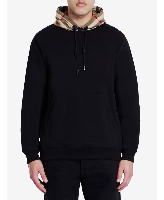 BURBERRY - Check hood hoodie