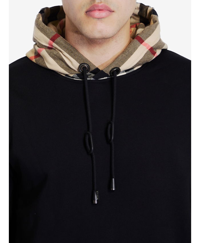 BURBERRY - Check hood hoodie