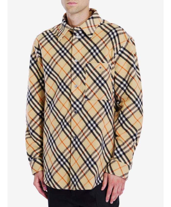 BURBERRY Check wool shirt Leam Roma Luxury Shopping Online