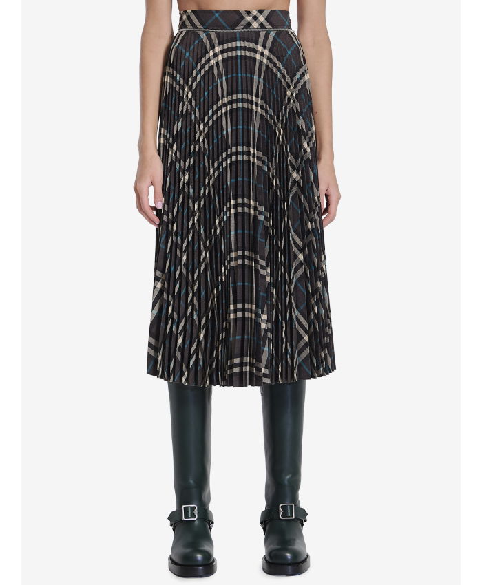 BURBERRY Check pleated skirt Leam Roma Luxury Shopping Online