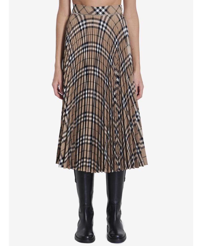 BURBERRY - Check pleated skirt