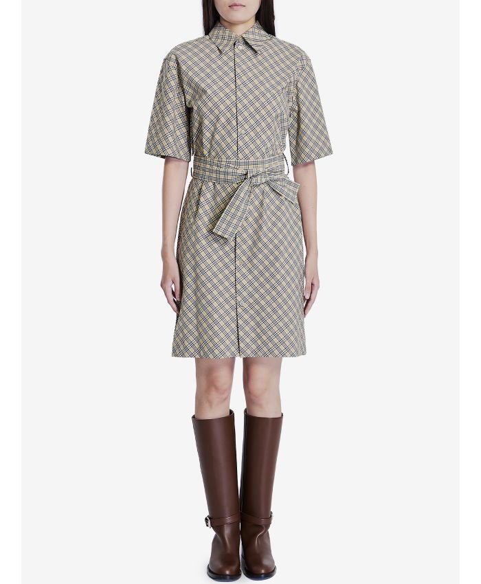 BURBERRY - Check cotton shirt dress