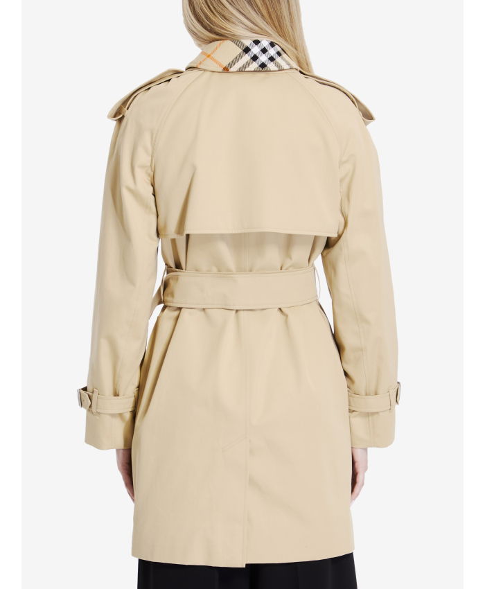 BURBERRY - Raincoat with Check collar