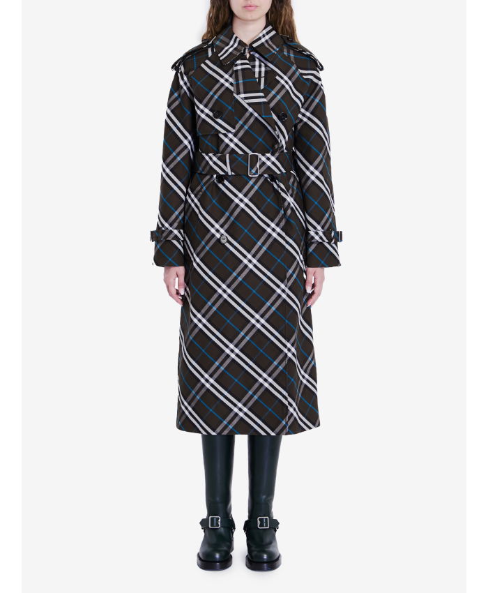 BURBERRY - Long trench coat in cotton blend