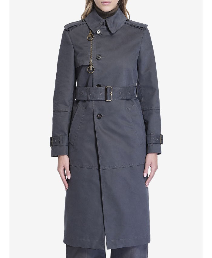 BURBERRY - Long trench coat in cotton and nylon