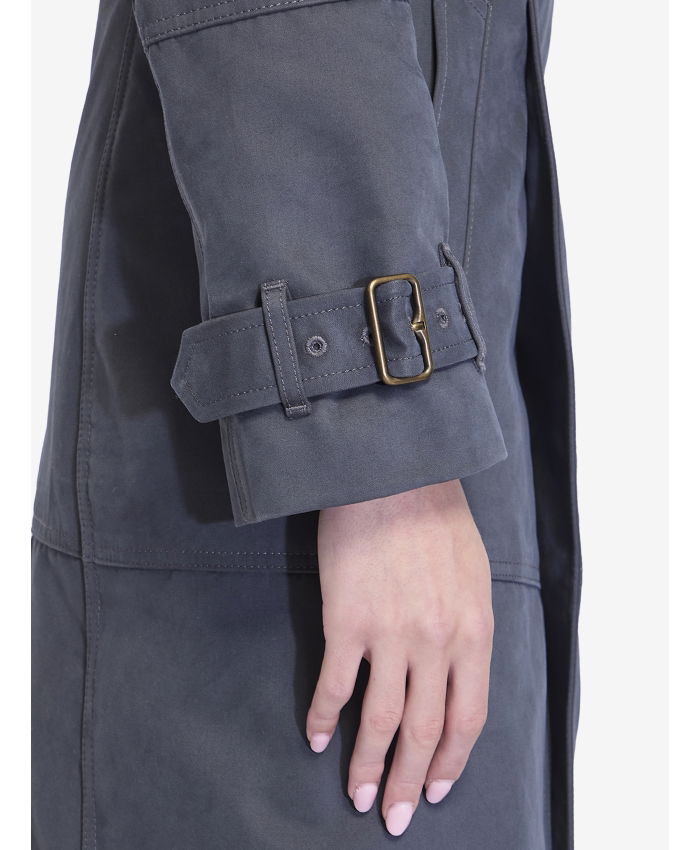 BURBERRY - Long trench coat in cotton and nylon