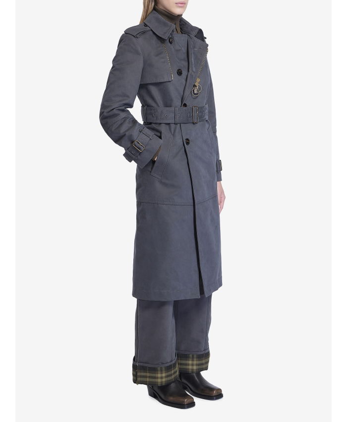 BURBERRY - Long trench coat in cotton and nylon