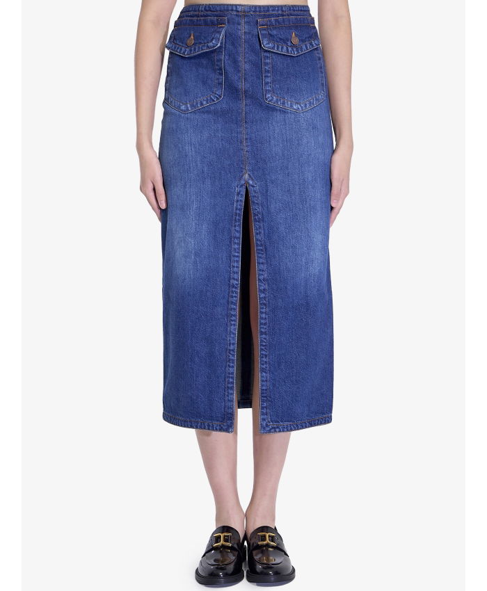 CHLOE - Denim midi skirt