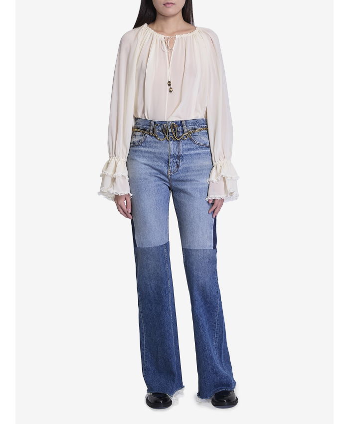 CHLOE - Flared patchwork jeans