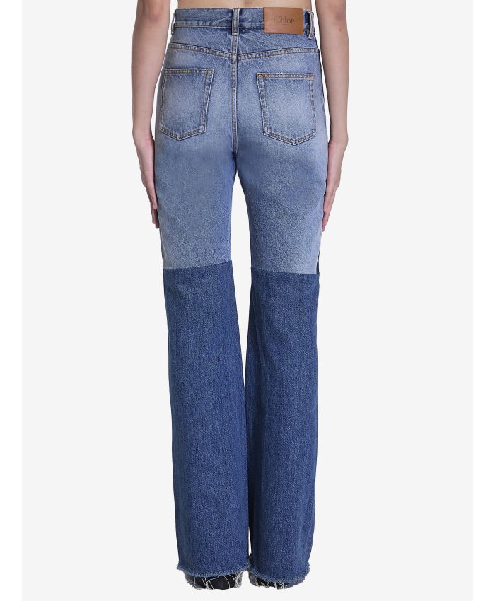 CHLOE - Flared patchwork jeans