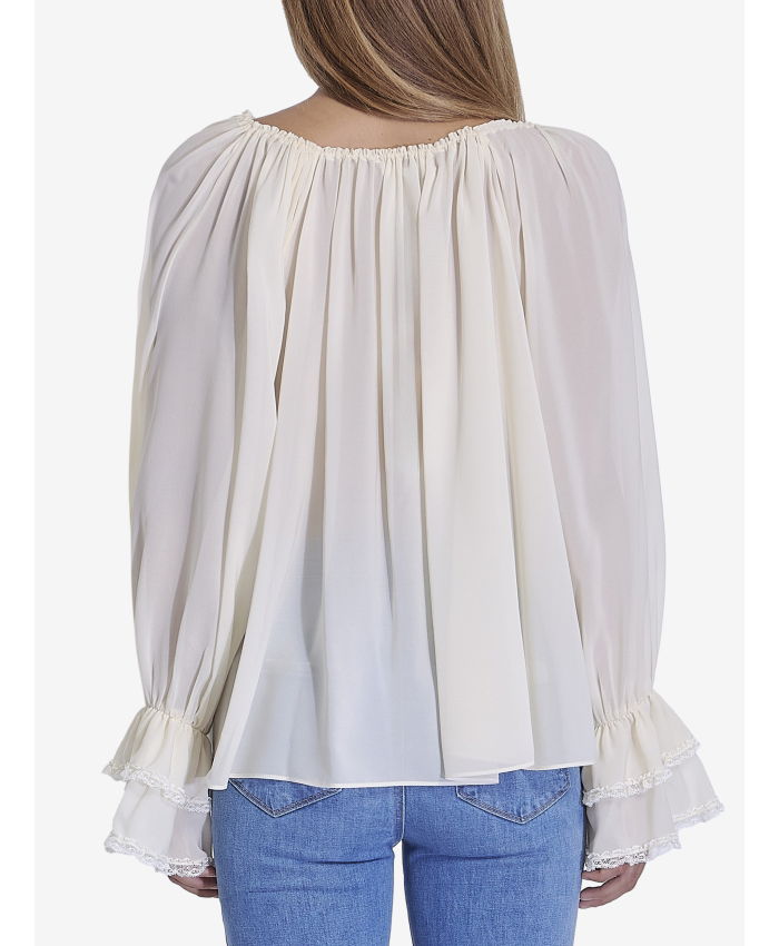 CHLOE - Gathered top in silk