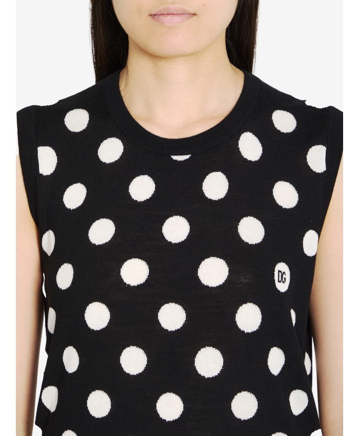 DOLCE&GABBANA - Top with Polka-dot motif