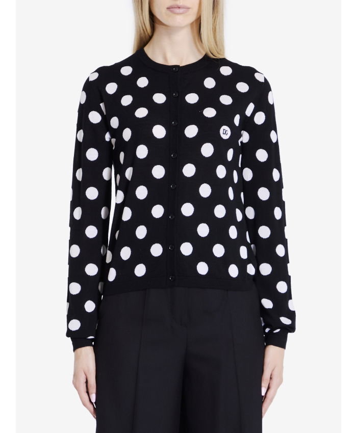 DOLCE&GABBANA - Cardigan with Polka-dot motif