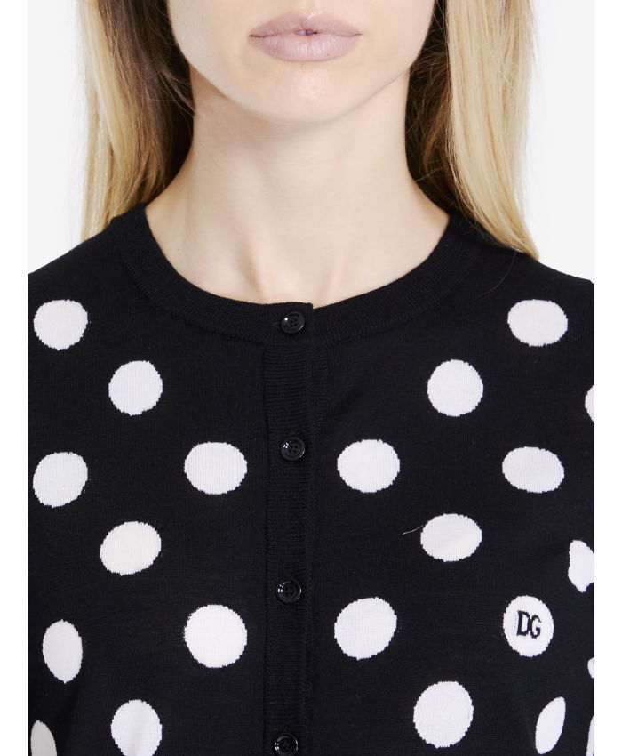 DOLCE&GABBANA - Cardigan with Polka-dot motif