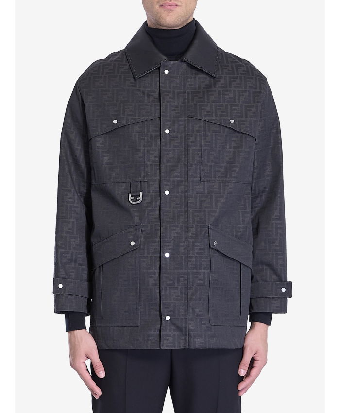 FENDI - Blouson in waxed FF jacquard