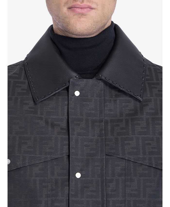 FENDI - Blouson in waxed FF jacquard