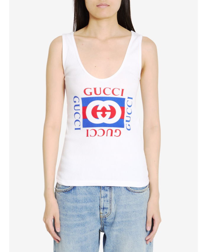 GUCCI - Tank top with Gucci print