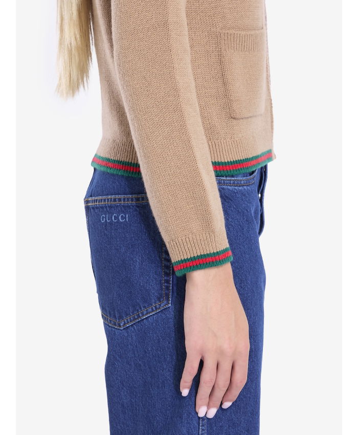 GUCCI - Cardigan with Web trims