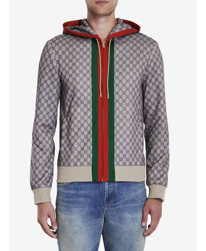 GUCCI - Zip-up hoodie with GG print