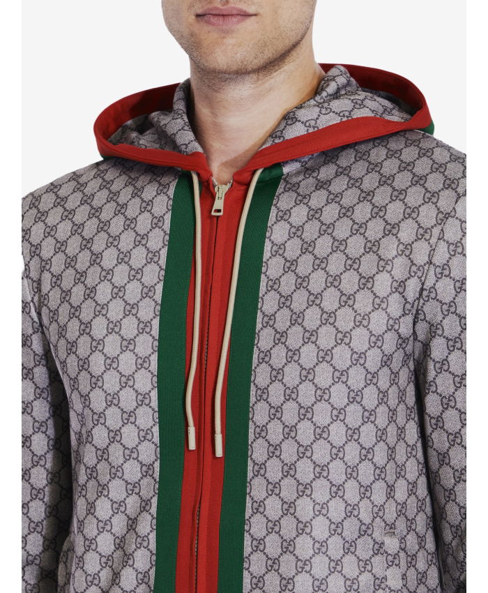 GUCCI - Zip-up hoodie with GG print