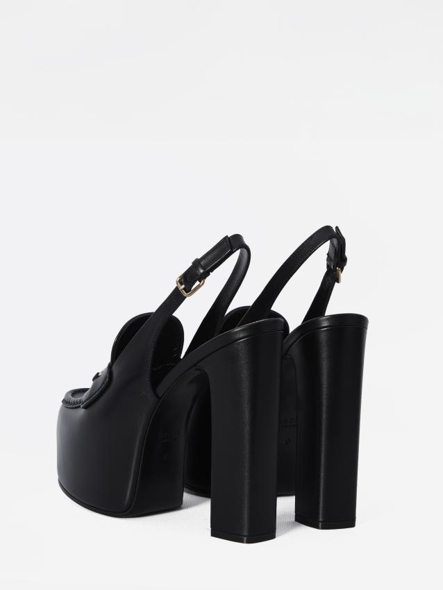 GUCCI - Horsebit platform slingback loafers