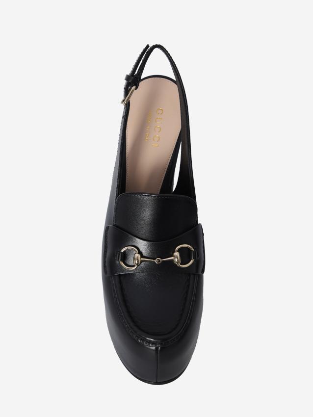 GUCCI - Horsebit platform slingback loafers