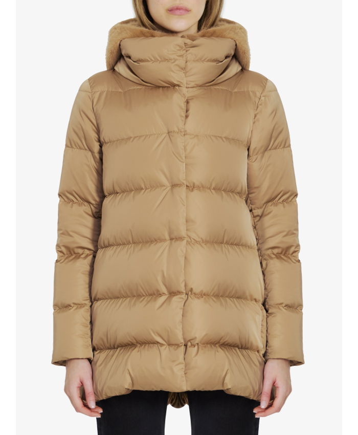 HERNO - Down jacket in nylon and eco-fur