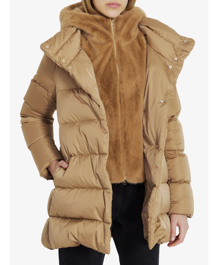 HERNO - Down jacket in nylon and eco-fur