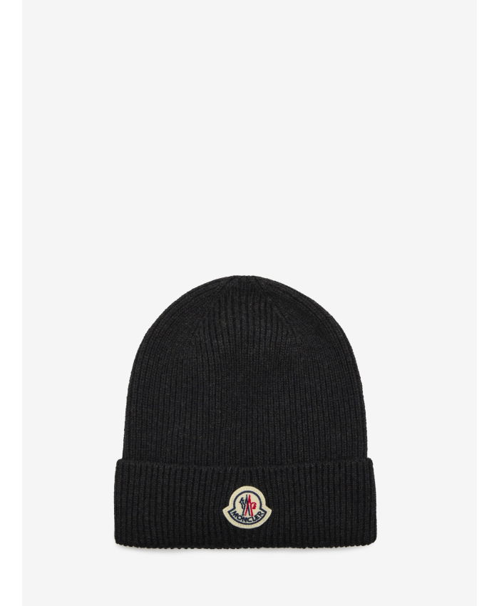 MONCLER - Wool beanie with logo