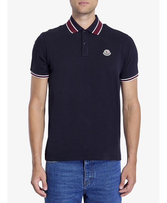 MONCLER - Piqué cotton polo shirt