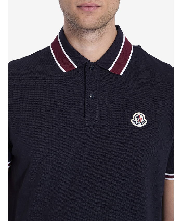 MONCLER - Piqué cotton polo shirt