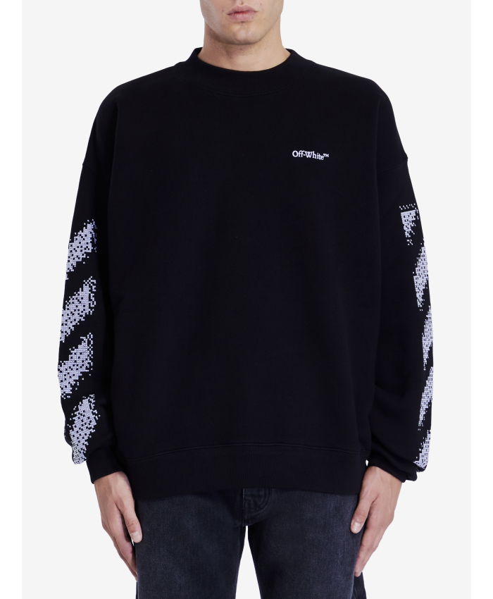 OFF WHITE Pixel Diag sweatshirt Leam Roma Luxury Shopping Online