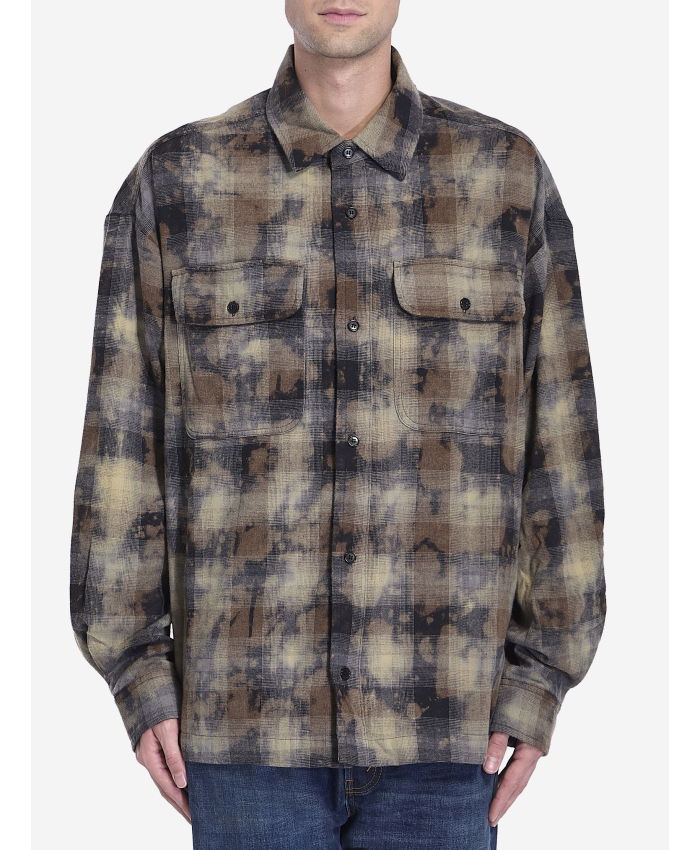 PALM ANGELS - Logo Curved check shirt