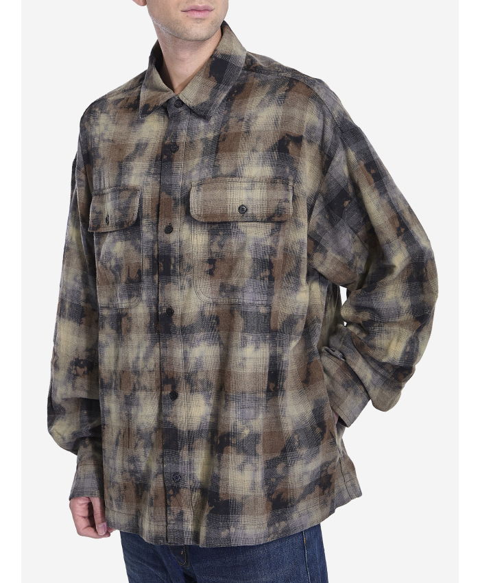 PALM ANGELS - Logo Curved check shirt