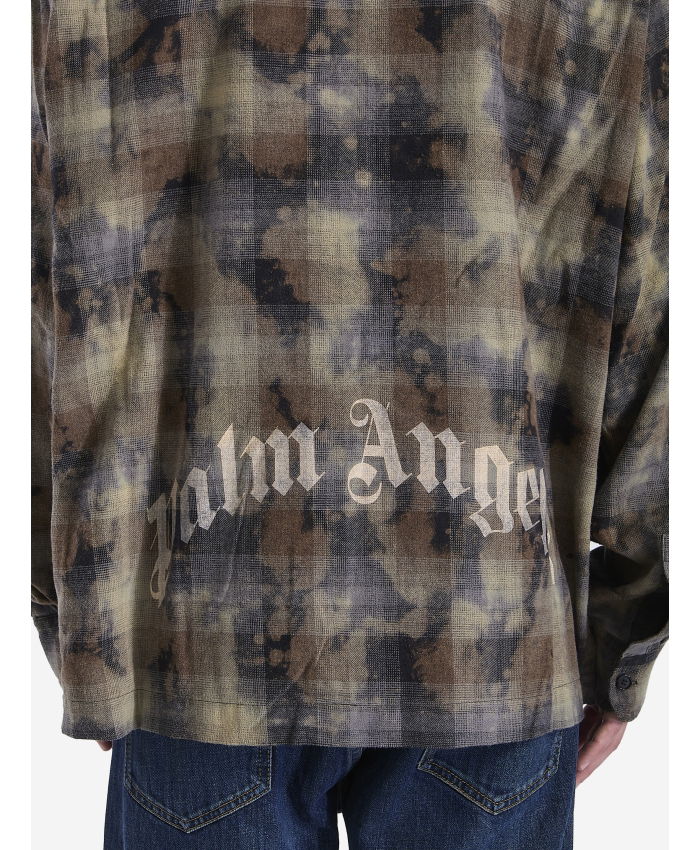 PALM ANGELS - Logo Curved check shirt