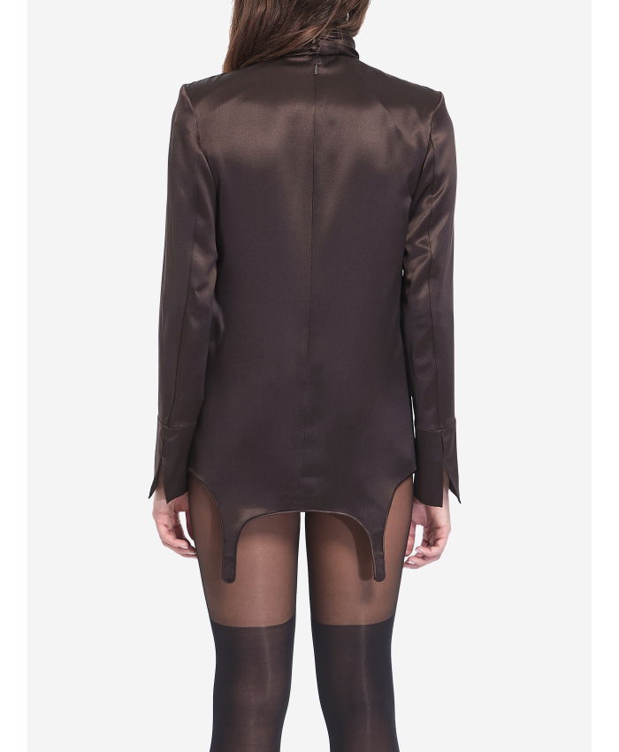 SAINT LAURENT - Twist-neck garter blouse