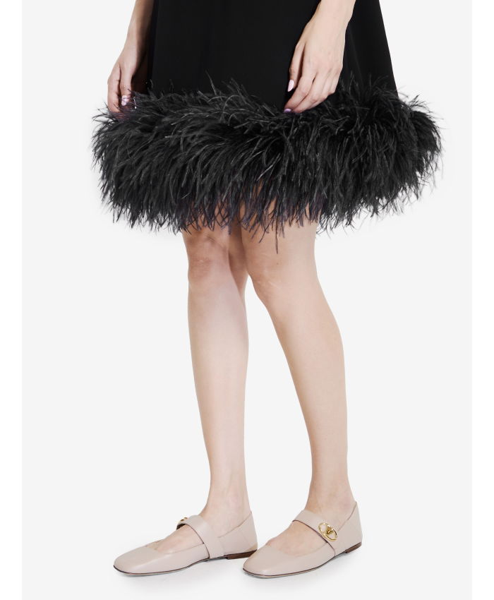 VALENTINO GARAVANI - Mini dress with feathers