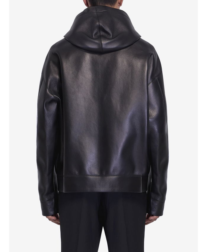 VALENTINO GARAVANI - Leather hooded jacket