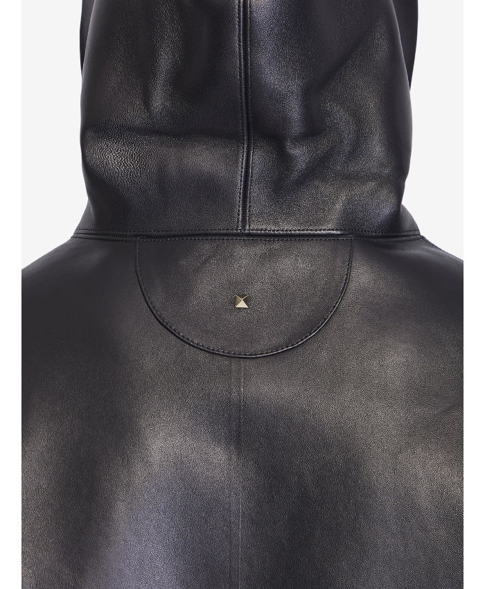 VALENTINO GARAVANI - Leather hooded jacket